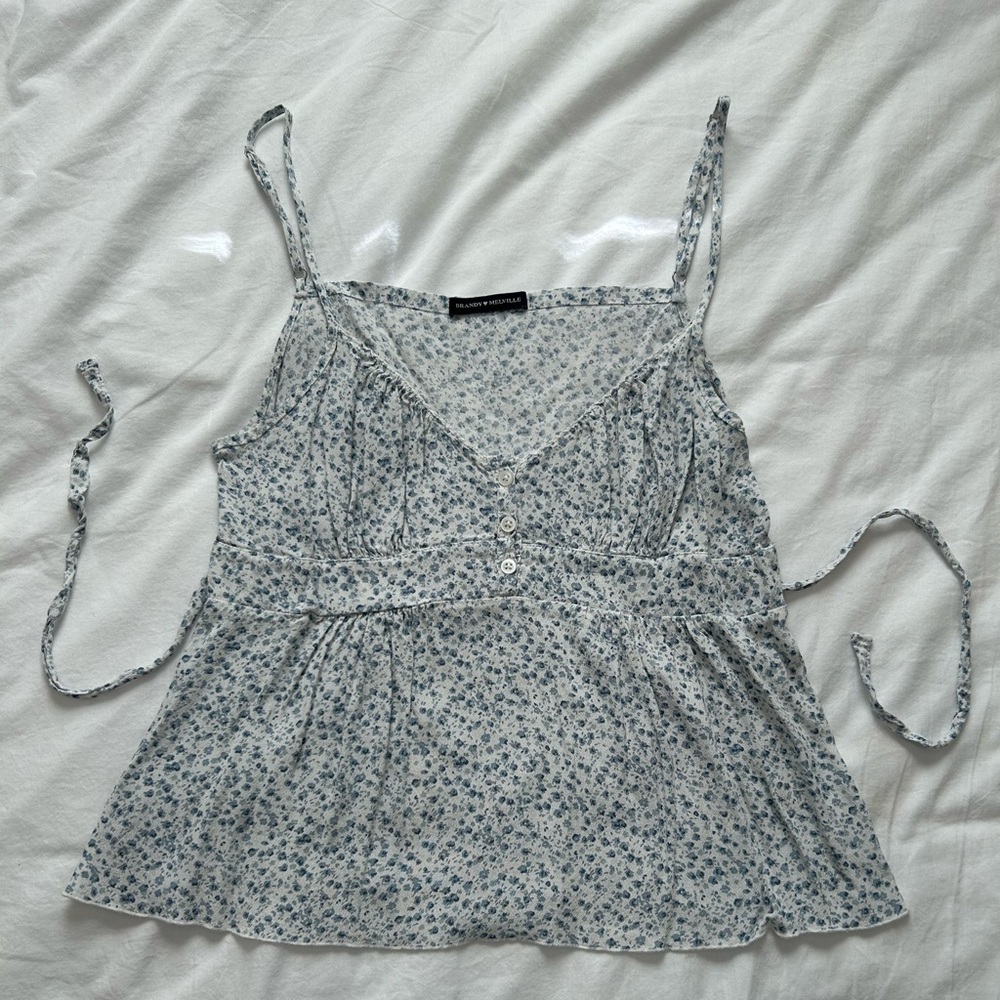 Brandy Melville Blue Floral Camisole